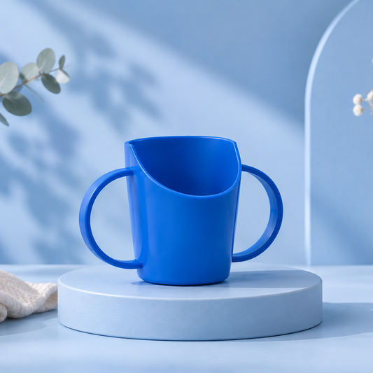 Blue FirstSip baby training cup with easy-grip handles